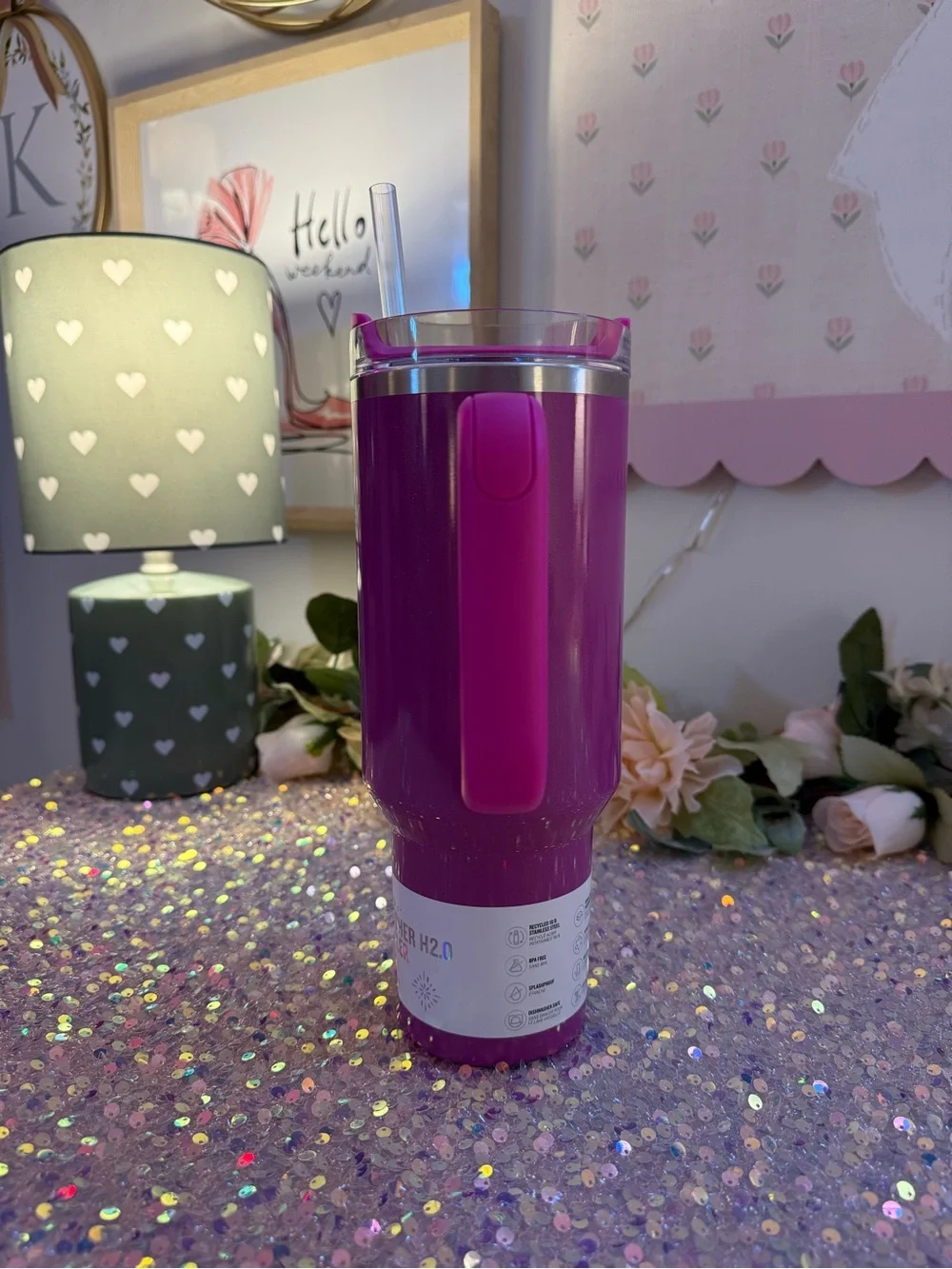 NWT Stanley 40 oz Quencher H2.0
FlowState Tumbler in "Punch
Shimmer" ✨🩷 - Picture 3 of 9